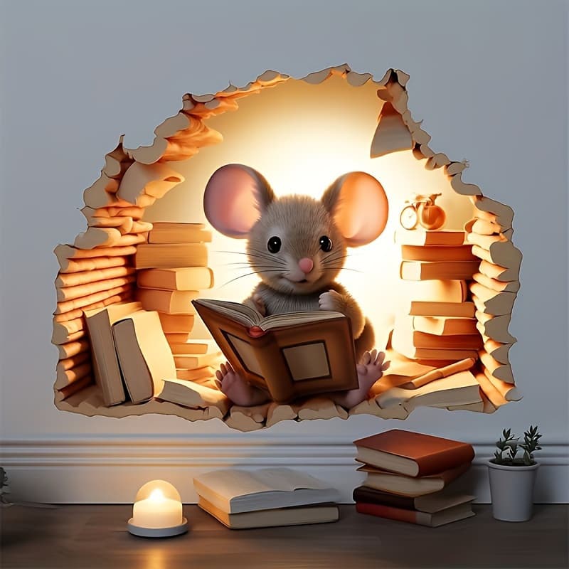 Reading Mouse Sticker, photo 1 of 6